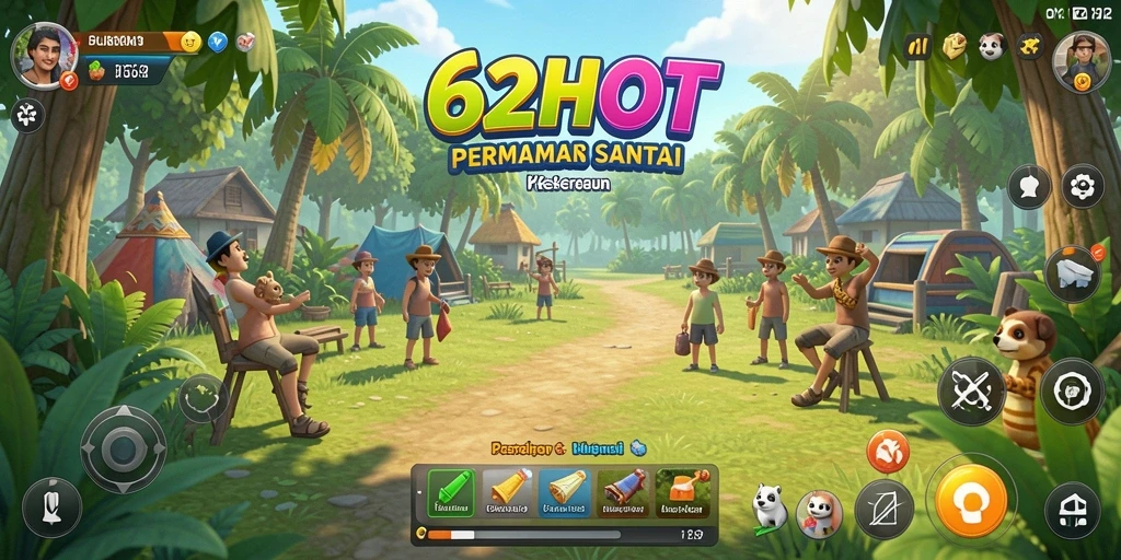 Gameplay 62HOT yang penuh warna dan interaktif.