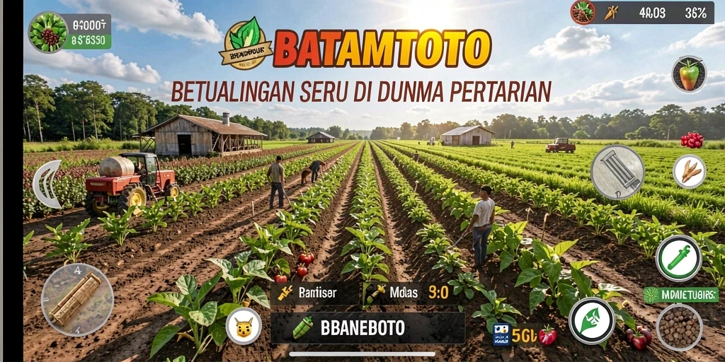 Screenshot utama dari gameplay BATAMTOTO yang menampilkan aktivitas berkebun yang seru.