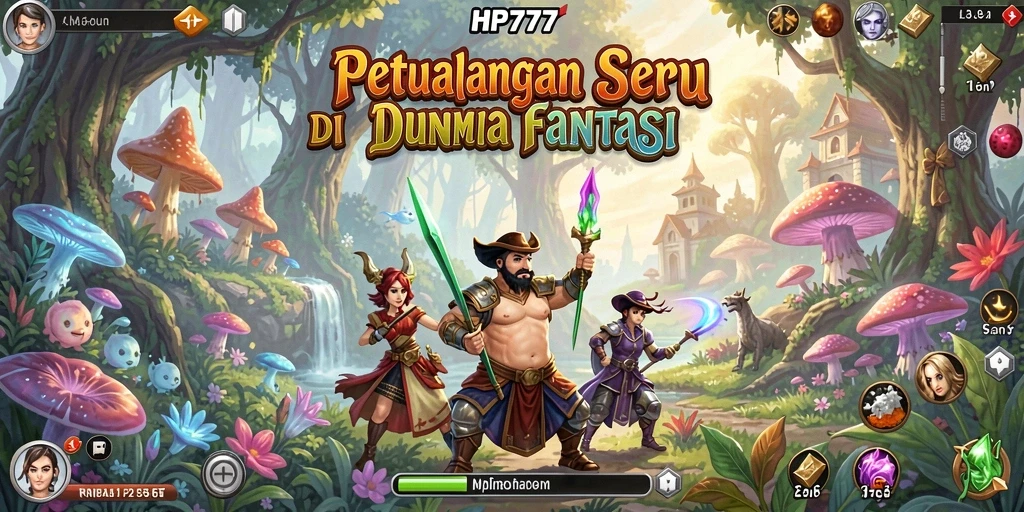 Tangkapan layar gameplay yang menampilkan aksi petualangan seru di HP777.