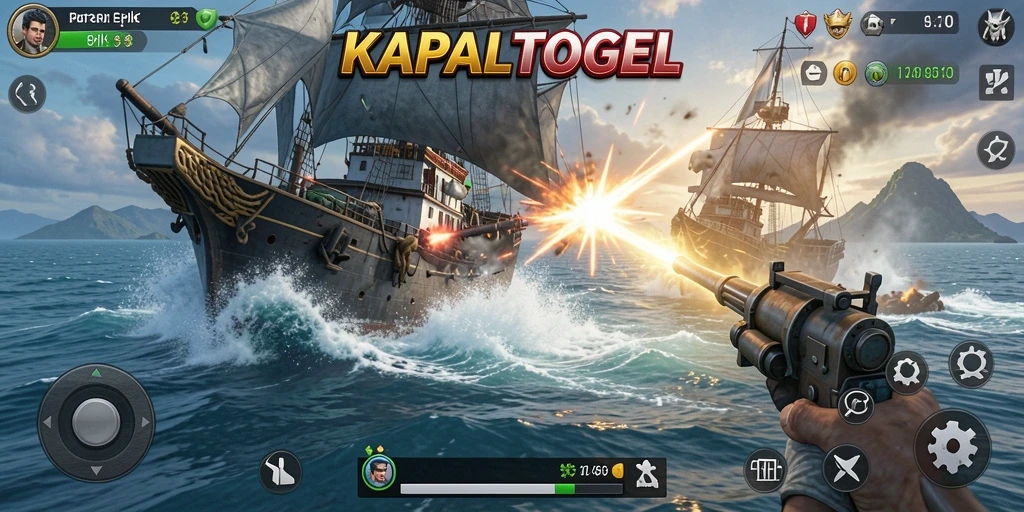 Tampilan gameplay seru di <strong>KAPALTOGEL</strong> dengan pertempuran kapal yang mendebarkan.