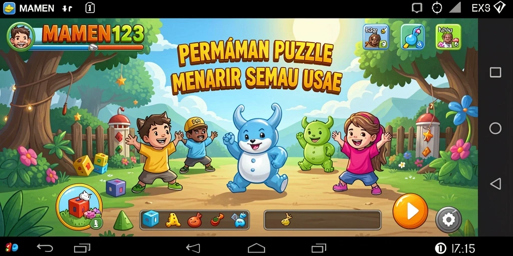 Tampilan gameplay MAMEN123 menampilkan teka-teki yang menantang dan grafis yang memikat.