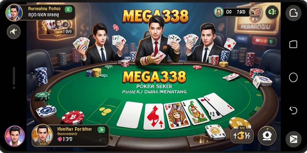 Tampilan gameplay menarik dari MEGA338 yang menunjukkan aksi poker seru.