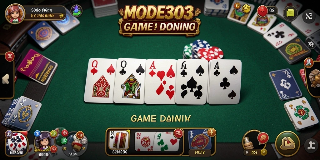 Tampilan gameplay seru dari MODE303 di dalam permainan Domino.