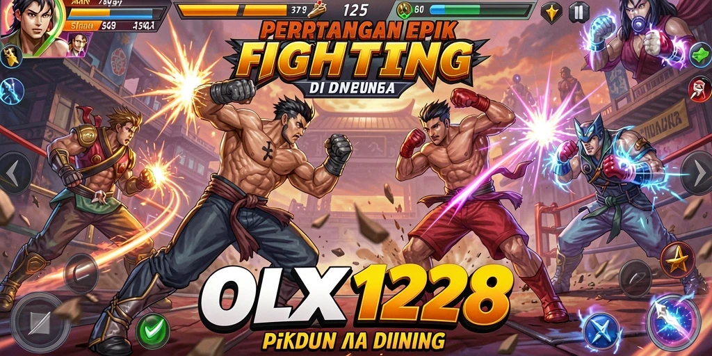 Tampilan menarik pertarungan karakter di OLX128 yang mendebarkan.