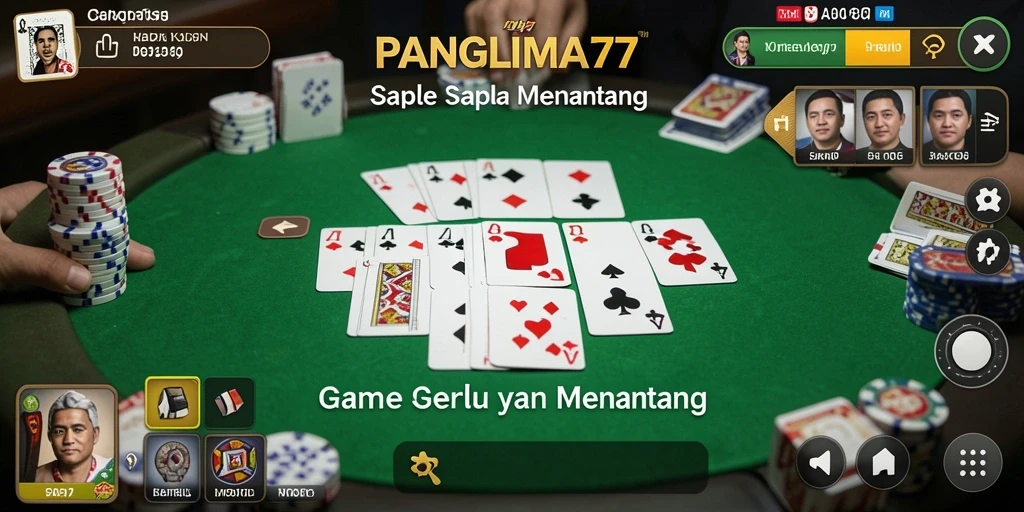 Screenshot gameplay PANGLIMA77 yang memperlihatkan suasana permainan Gaple.