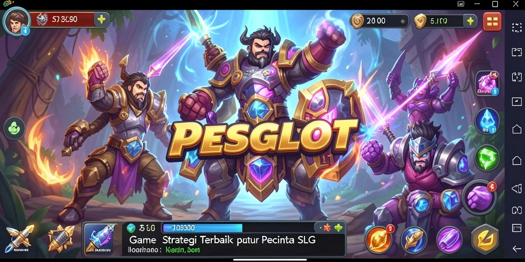 Screenshot PESGSLOT menampilkan gameplay seru dalam membangun kerajaan.