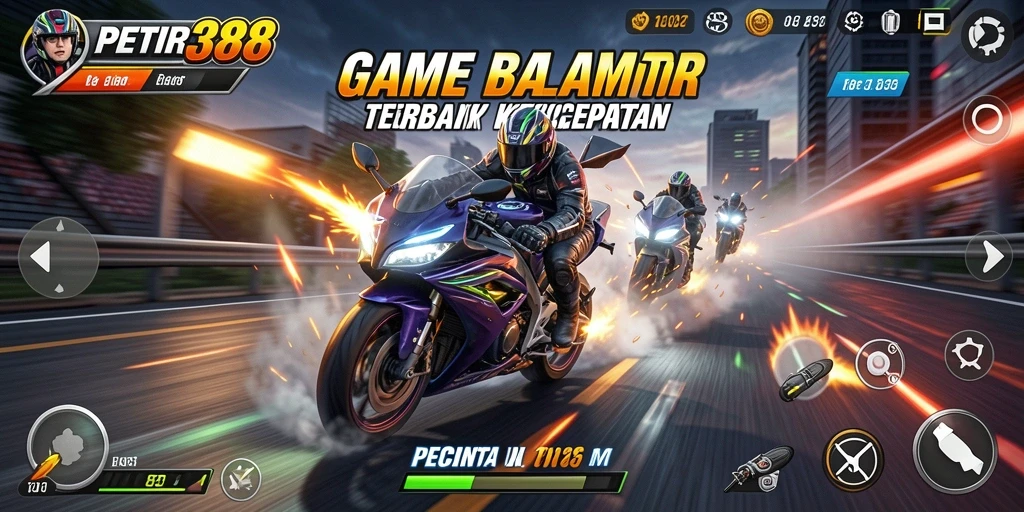 Gameplay balap motor yang seru dan menantang di PETIR388.
