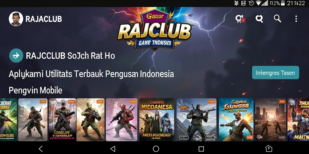 Tampilan antarmuka RAJACLUB yang modern dan ramah pengguna.