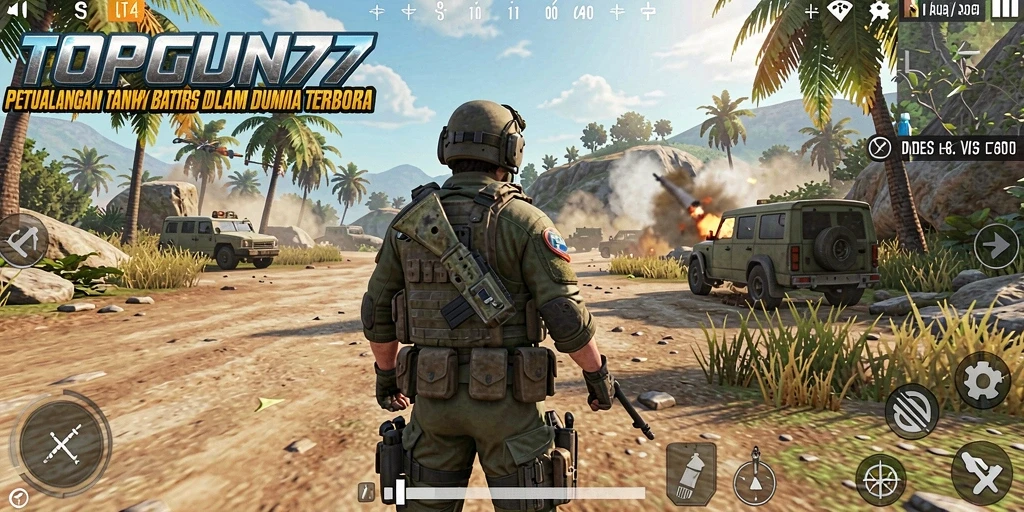 Tampilkan aksi seru dalam dunia terbuka TOPGUN77.