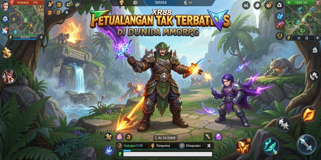 Screenshot gameplay XR88 menampilkan aksi seru dalam pertempuran MMORPG.